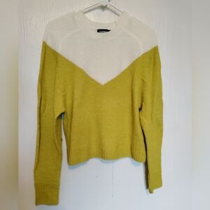 Express Women's Colorblock Sweater - White and Green